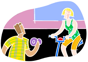 People working out in a gym