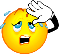 Person wiping their sweating brow