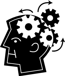 Person with cogs turning in their mind