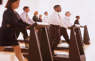 People on treadmills